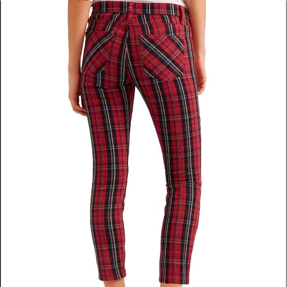 Current/Elliott Denim - Current/Elliott The Stiletto Tartan Mid-rise jeans size 25 like new